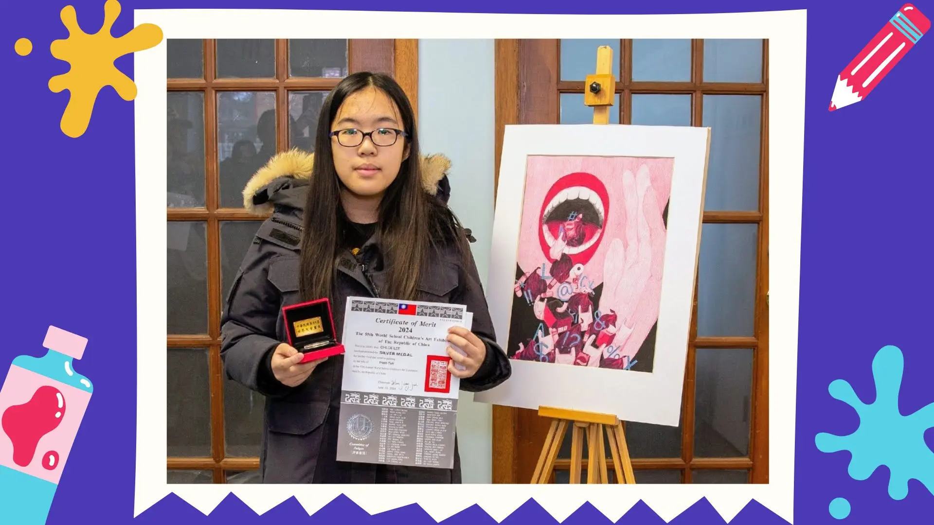 Ivy_Leung_student_Chloe_Lee_Taiwan_painting_competition_awards