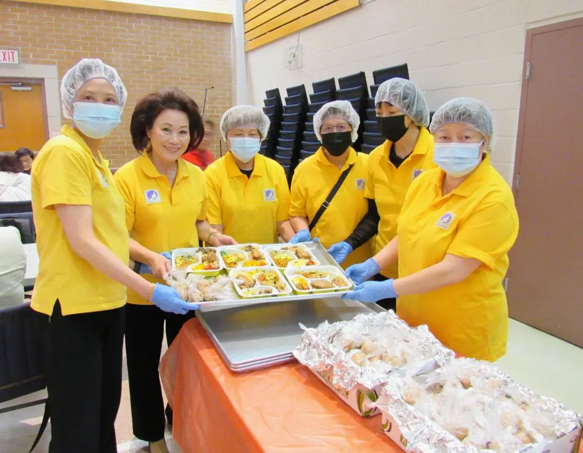 Carefirst women's group presented food on tray