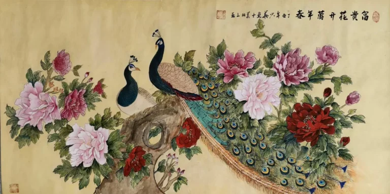 Li-Chinese-painting-peacock