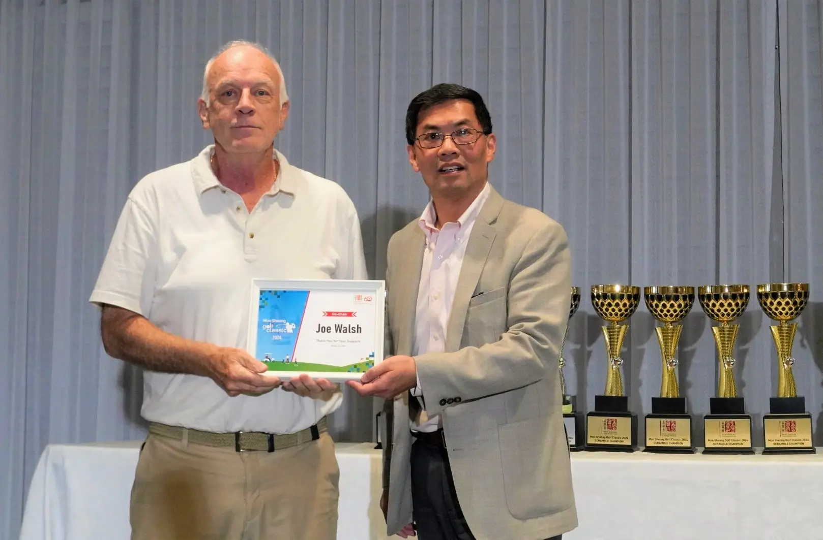 Mon_Sheong_charity_golf_tournament_2024_co-chair_Joe_Walsh_and_president_Mr. Lau