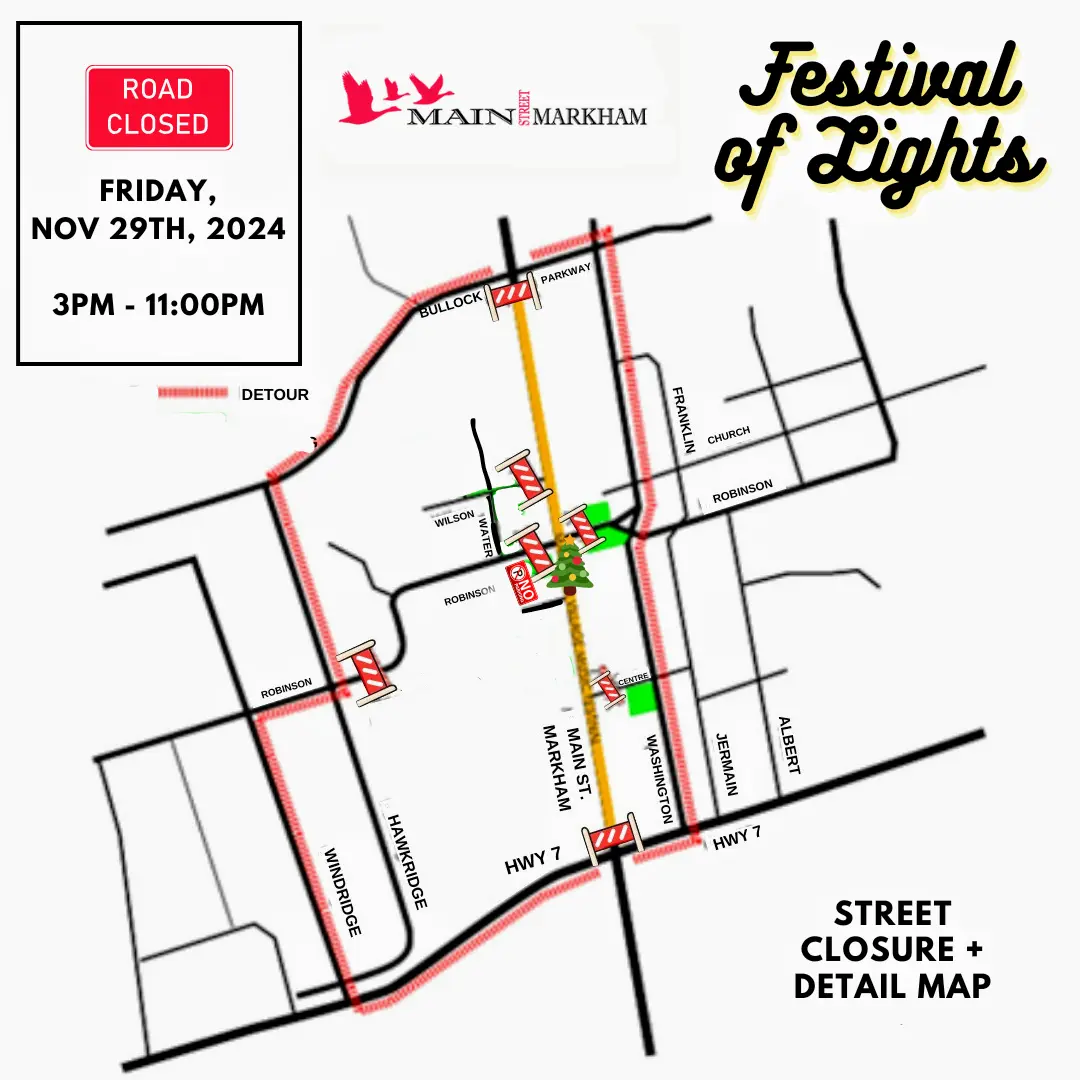 Greater_Toronto_2024_lighting_and_parade_events_Markham_Main_Street_Festival_of_Lights_road_close_map