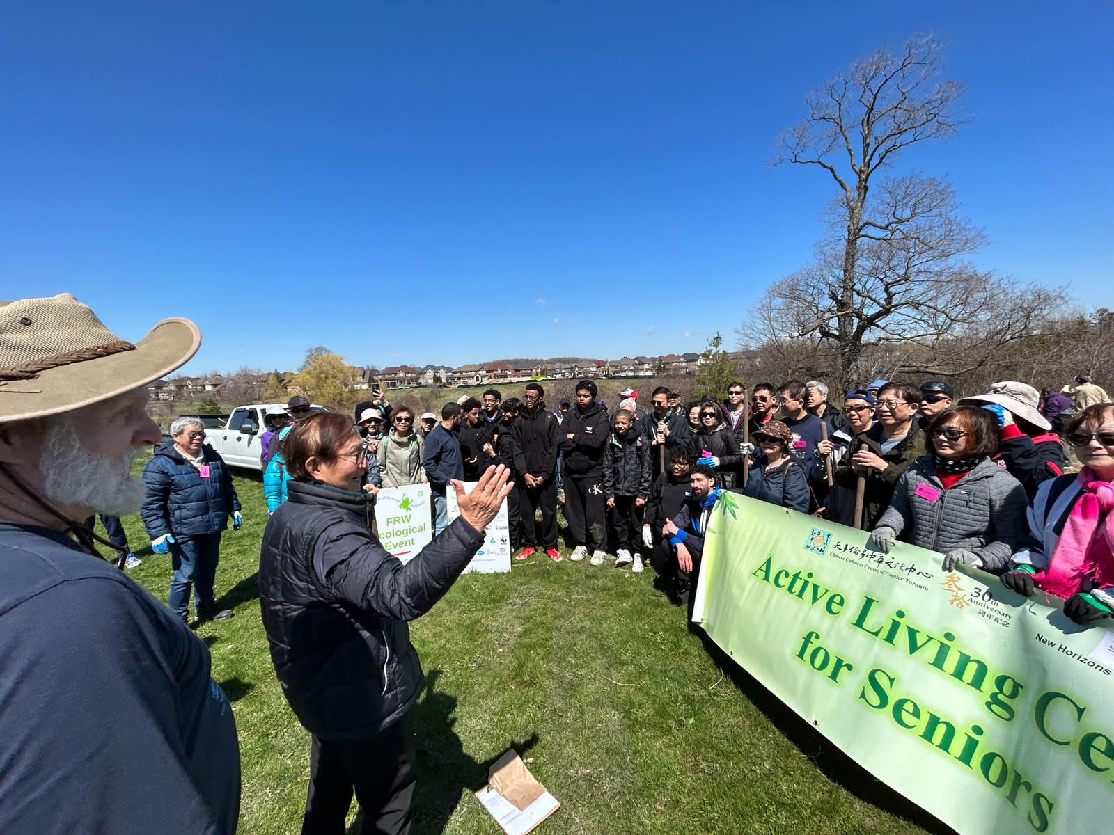 Raymond Cho spoke at tree planting 2024